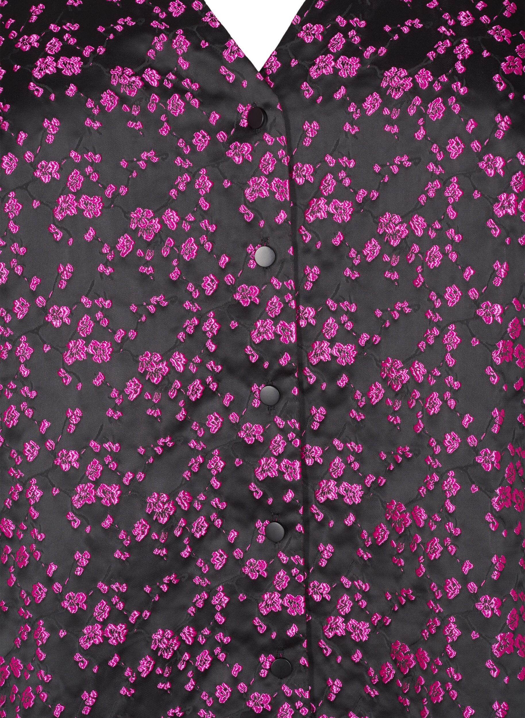 ZizziGeborduurde blouse met korte mouwen, Zwart, Packshot image number 2