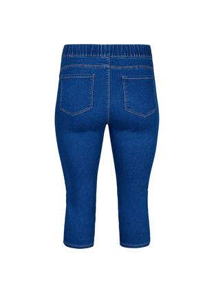  Pantacourts en jean avec ceinture élastique, Dark Blue Denim, Packshot image number 1