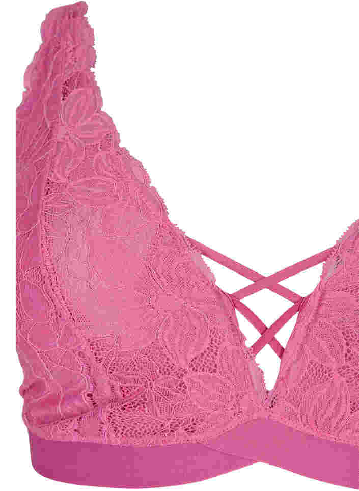 Support the breasts - Soutien-gorge en dentelle avec détails , Rose, Packshot image number 2
