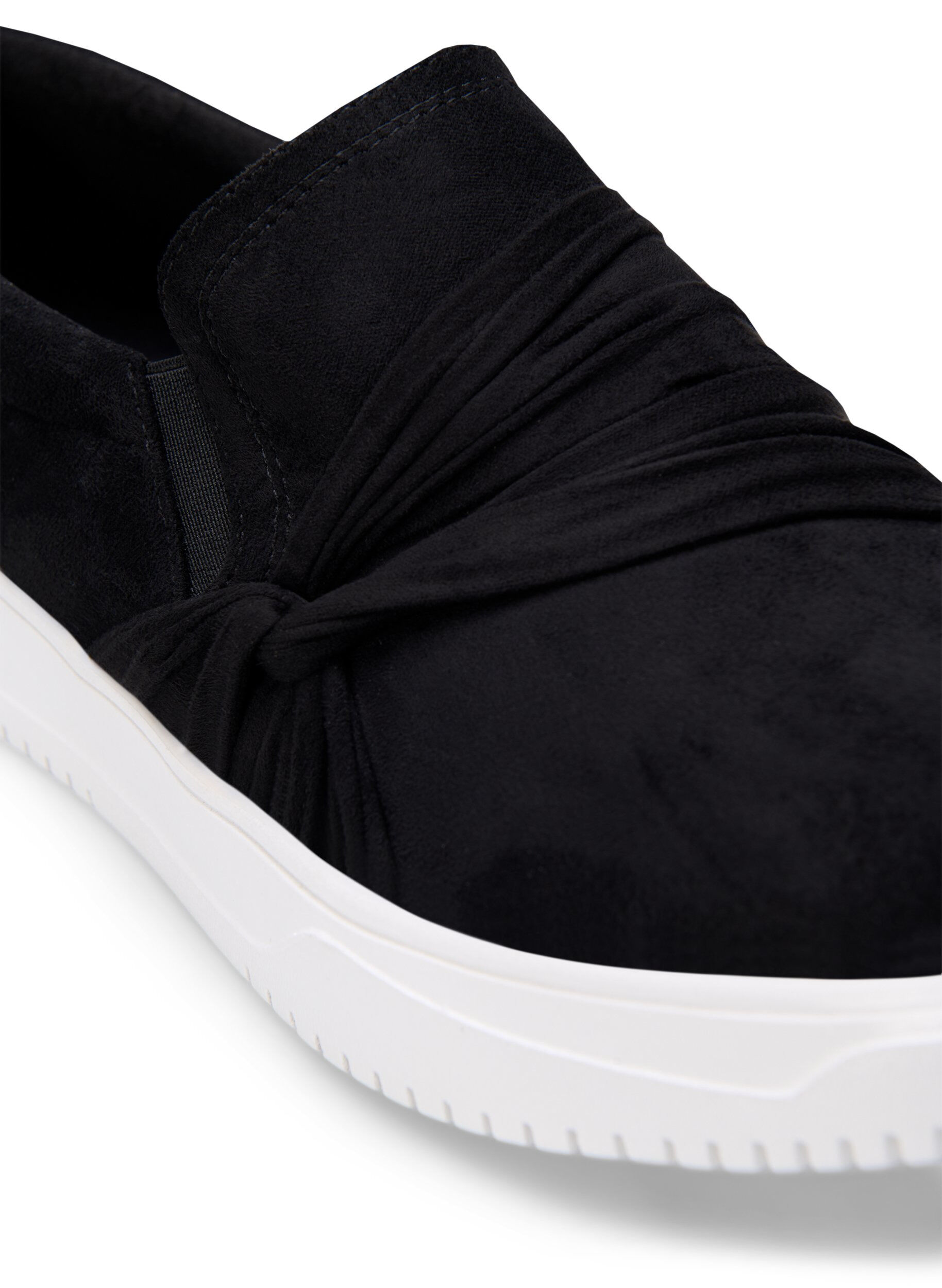 Zizzi Slip-on large avec d&eacute;tail de n&oelig;ud, Noir, Packshot image number 3