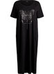 Chemise de nuit midi en coton biologique, Noir, Packshot image number 0