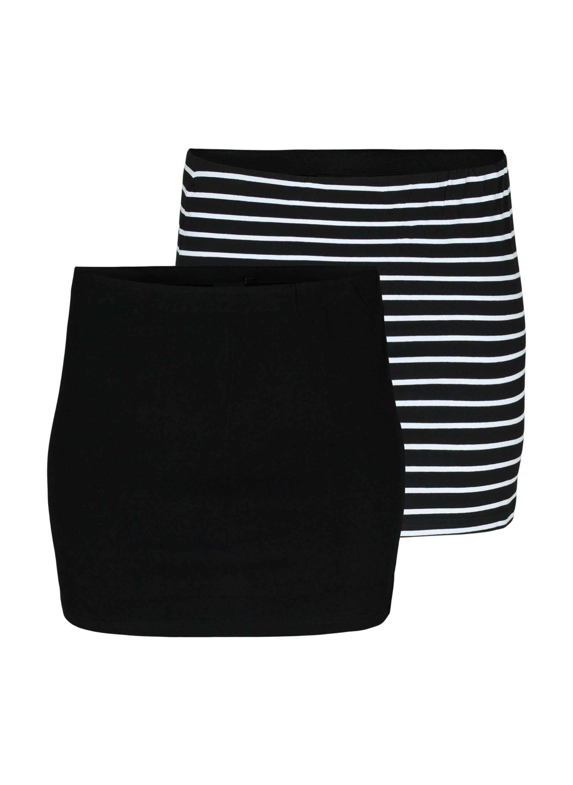 Zizzi2-pack tops verlenger, Black/Black Stripe, Packshot image number 0