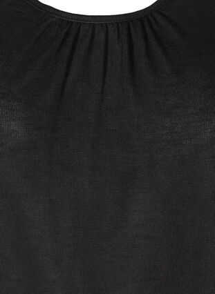 Haut uni avec manches en dentelle, Black, Packshot image number 2