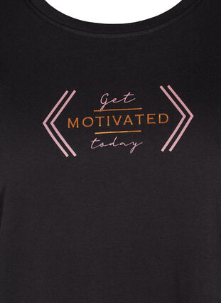 T-shirt de sport avec imprimé, Black Motivated, Packshot image number 2