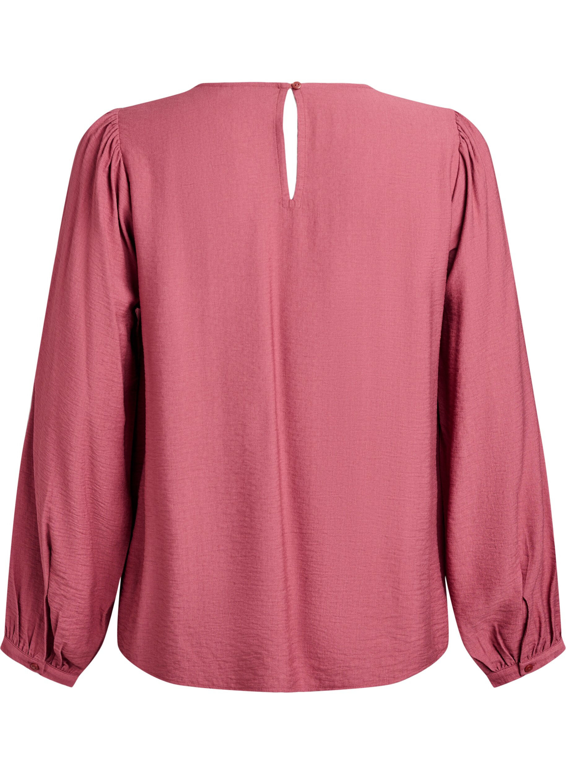ZizziViscose blouse met lange mouwen, Roze, Packshot image number 1