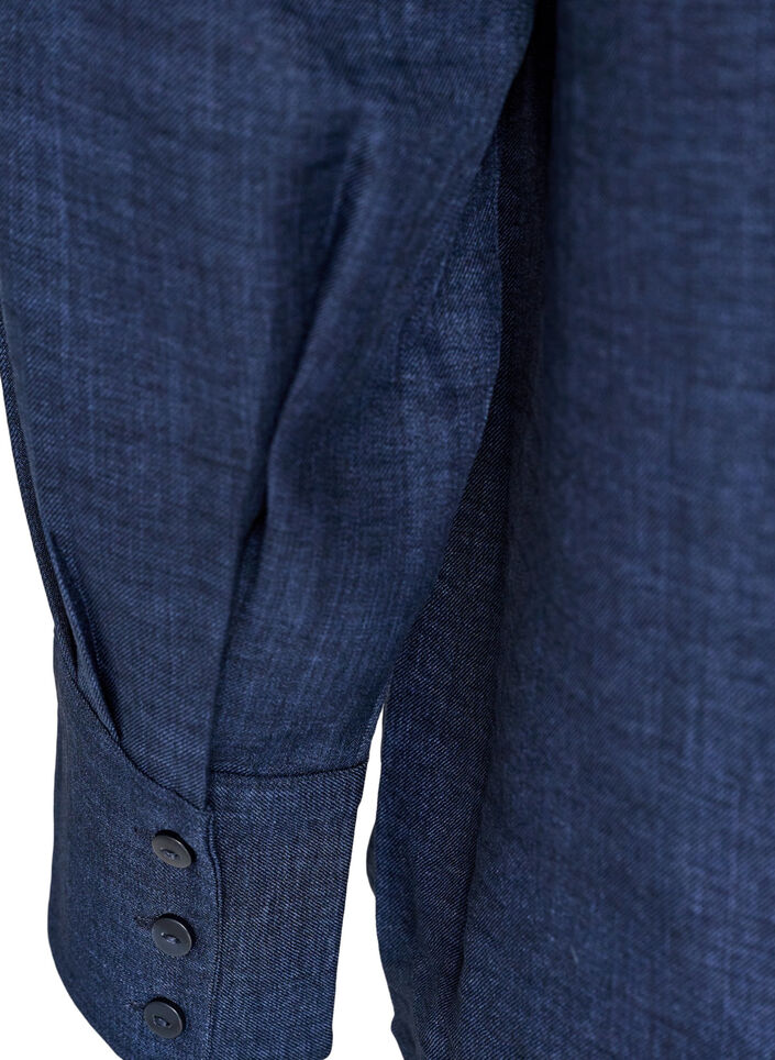 Chemise ample avec col en V, Bleu, Packshot image number 3
