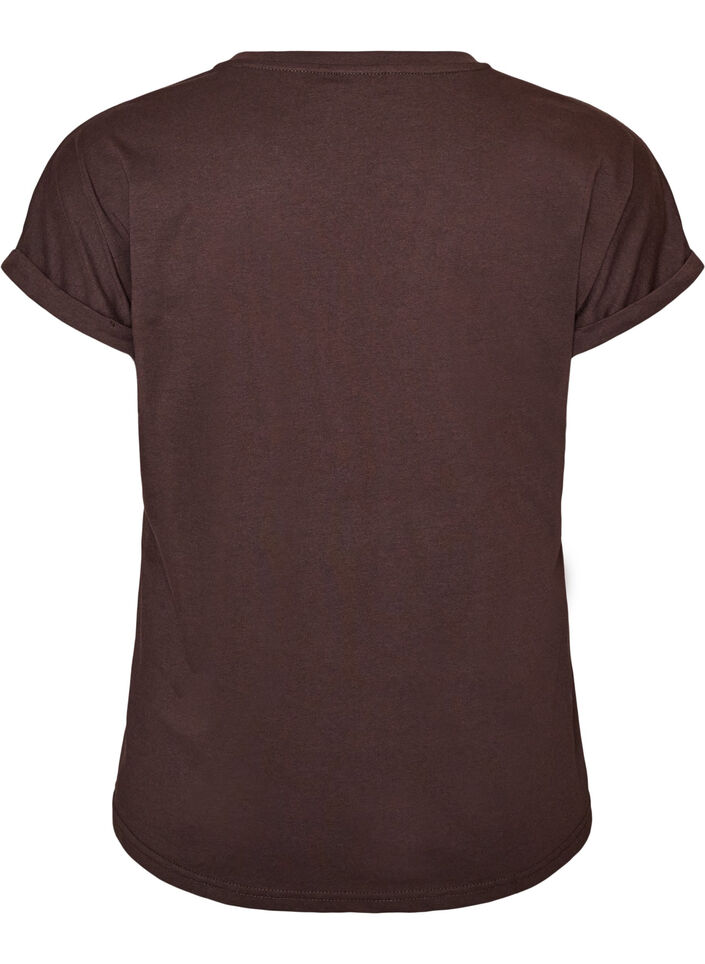 T-shirt avec imprim&eacute; d&eacute;coratif sur le devant, Marron, Packshot image number 1