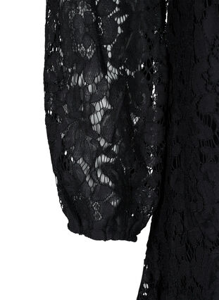 Robe en dentelle à manches longues, Black, Packshot image number 3