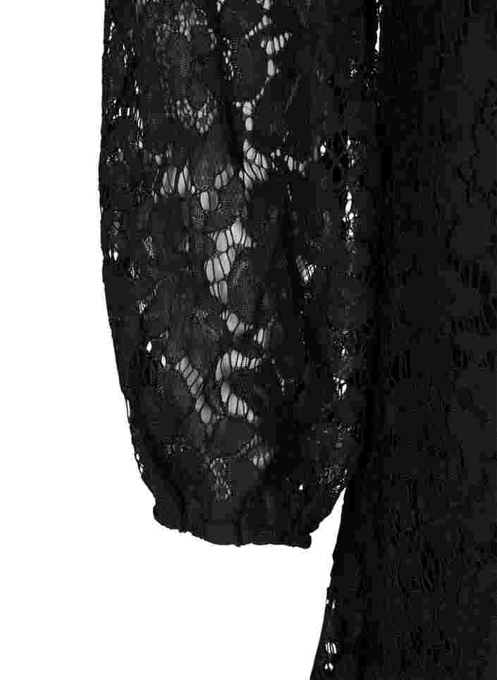 Kanten jurk met lange mouwen, Black, Packshot image number 3
