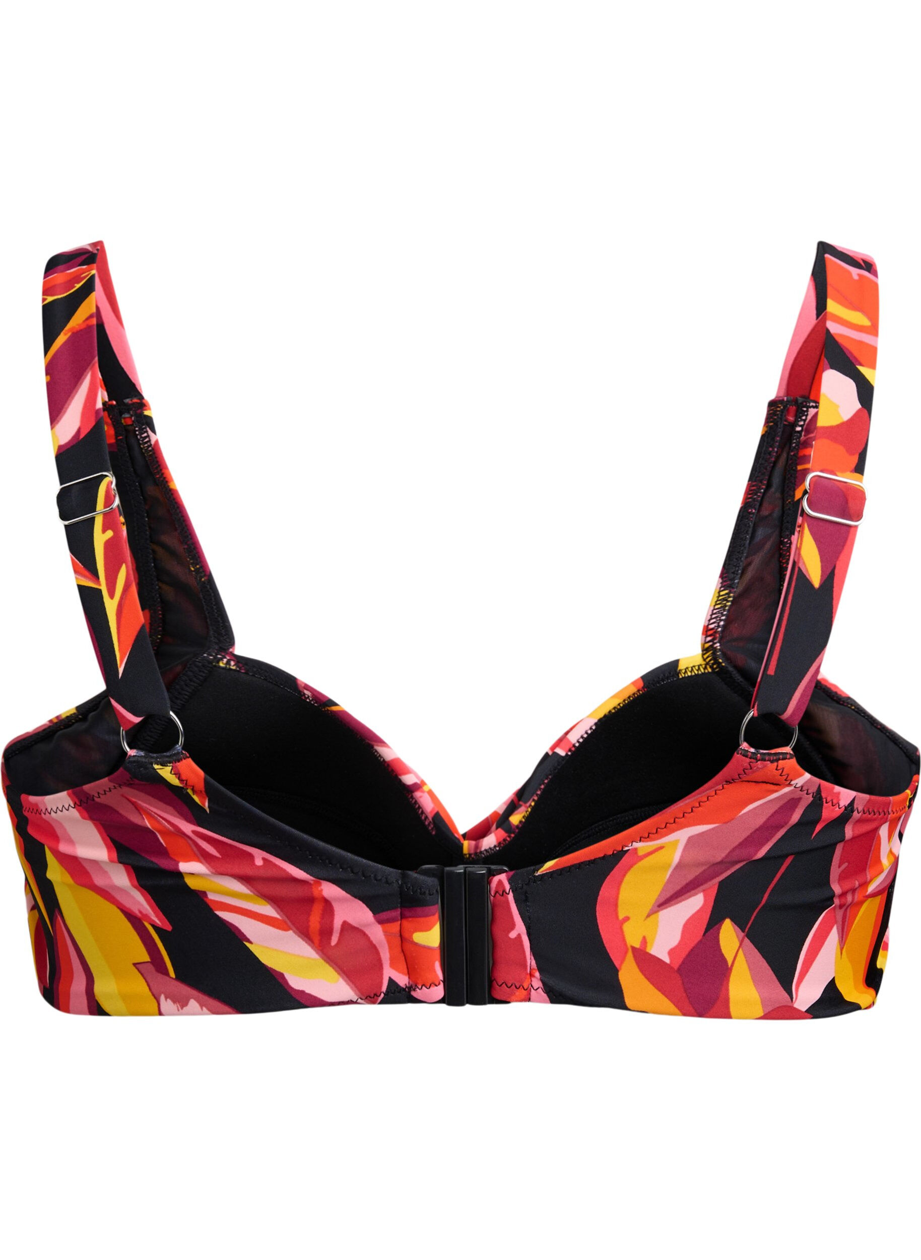 Zizzi Top de bikini rembourr&eacute; avec imprim&eacute;s, Rouge, Packshot image number 1