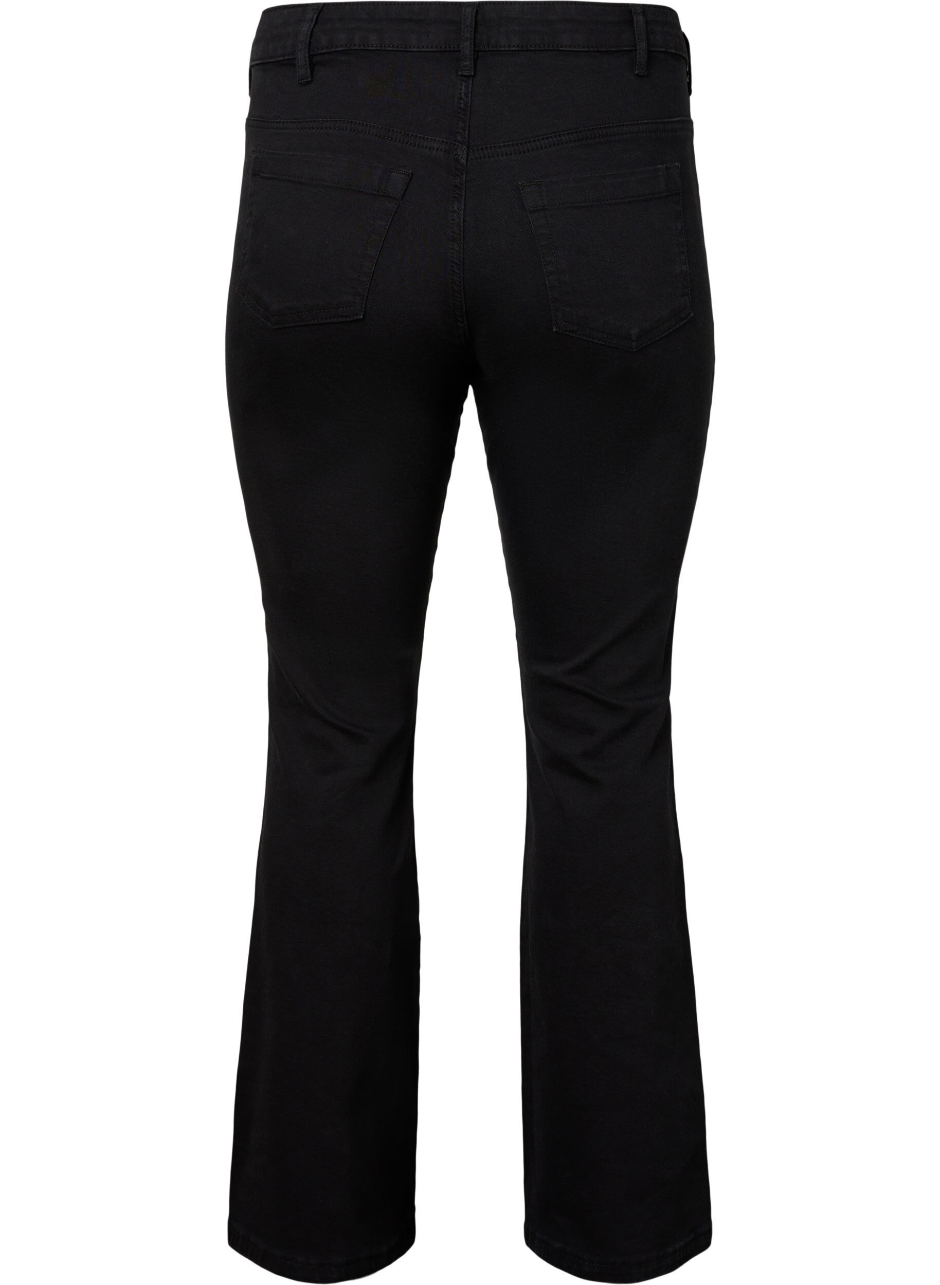 ZizziEllen bootcut jeans met hoge taille, Zwart, Packshot image number 1
