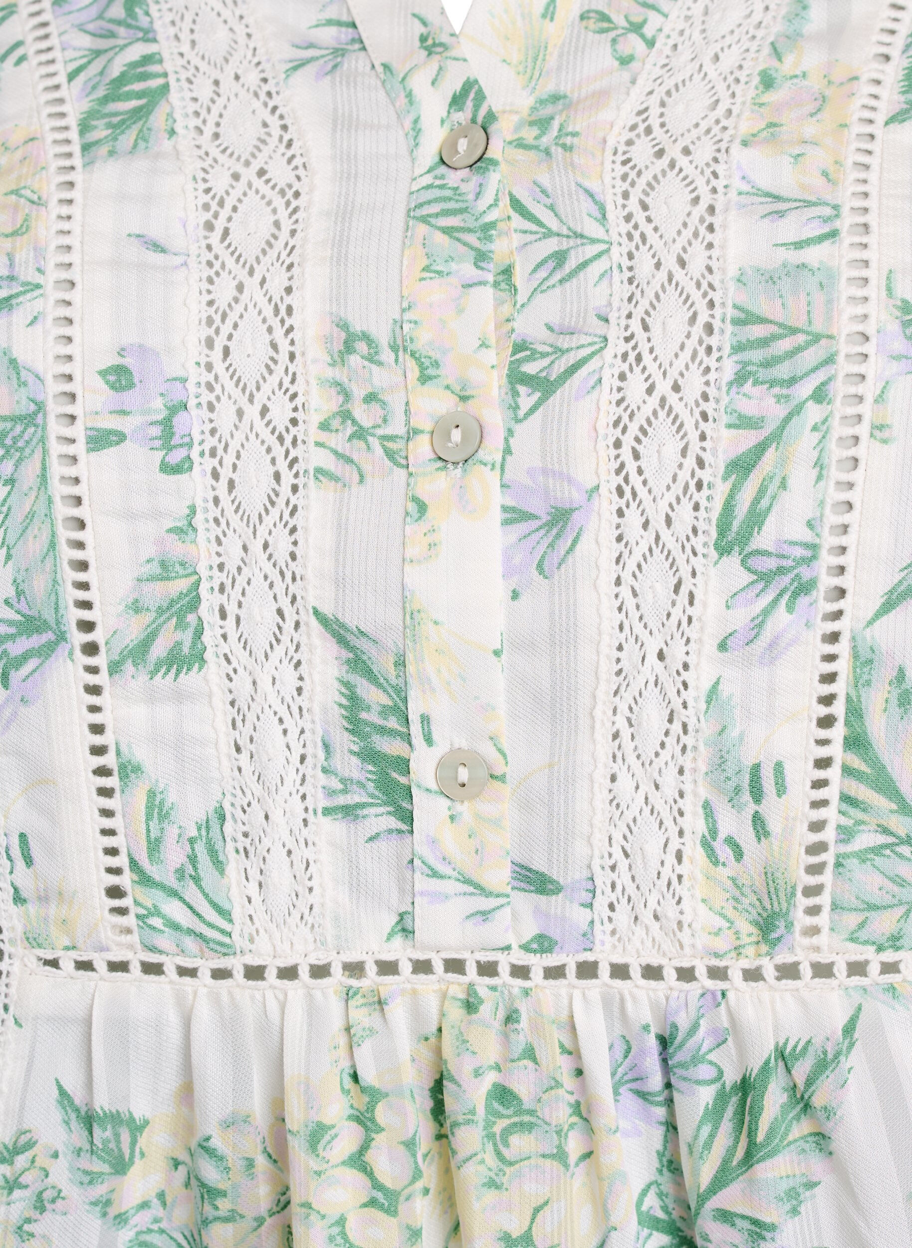 ZizziBlouse imprim&eacute;e &agrave; manches 1/2, Blanc, Packshot image number 2