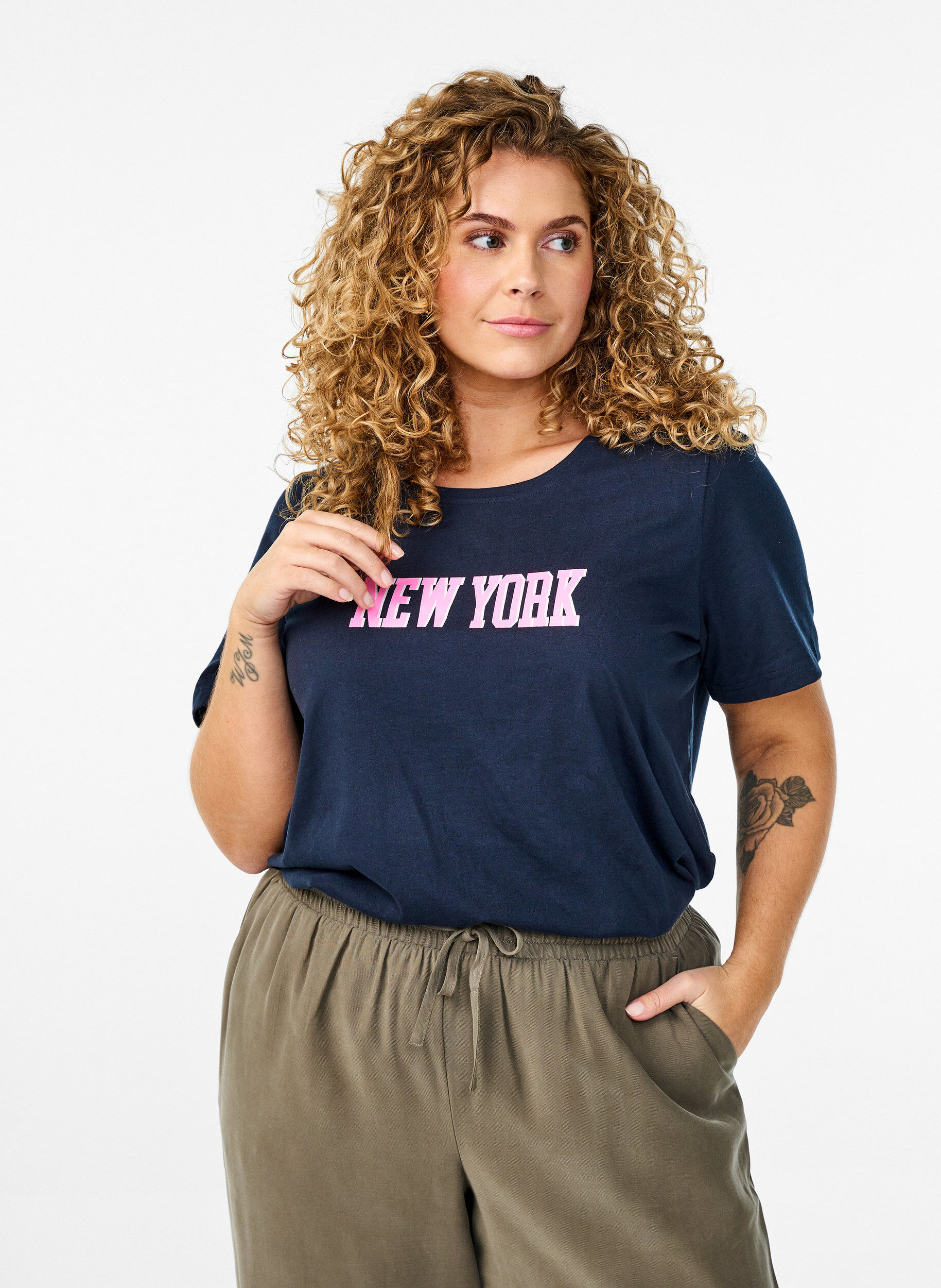 Zizzi FLASH &ndash; T-shirt avec motif, Bleu, Model image number 0