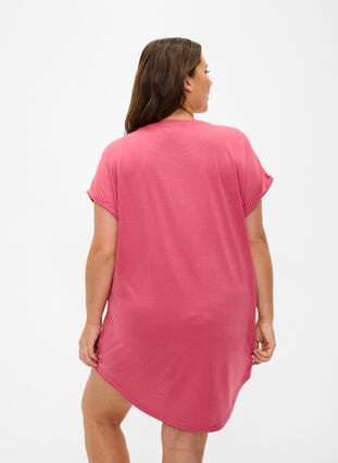 Chemise de nuit à manches courtes avec imprimé de texte, Slate Rose Sleep, Model image number 1