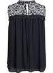 Mouwloos feesttopje met haakwerk, Zwart, Packshot image number 1