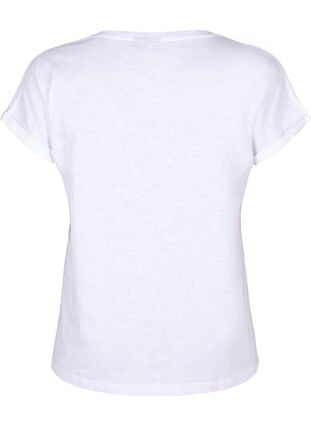 Bedrukt T-shirt van biologisch katoen, B. White Black Print, Packshot image number 1