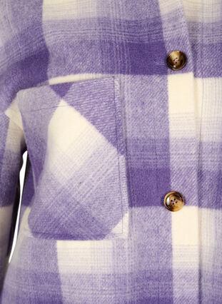 Veste chemise à carreaux avec boutons et poches, Purple Check, Packshot image number 2