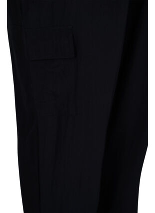 Losse viscose broek met grote zakken, Black, Packshot image number 3