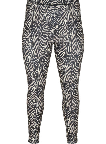 Lange legging met zebra print, Black Zebra AOP, Packshot image number 0