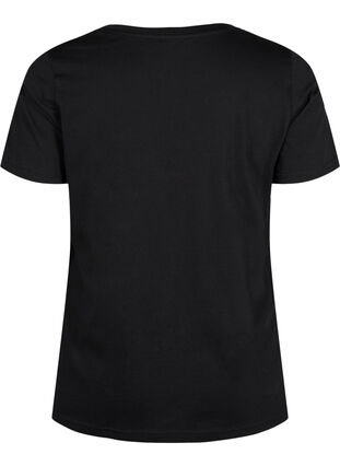 Katoenen t-shirt met opdruk op de voorkant, Black LOS ANGELES, Packshot image number 1