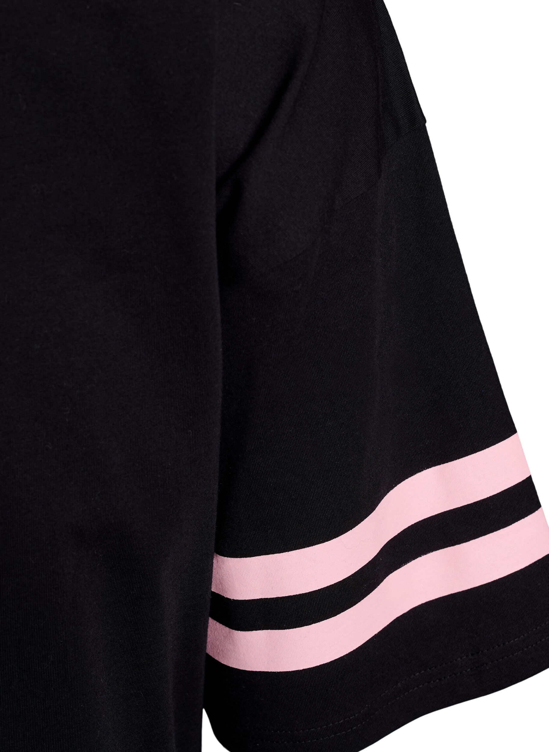 ZizziSportief oversized college T-shirt, Zwart, Packshot image number 3