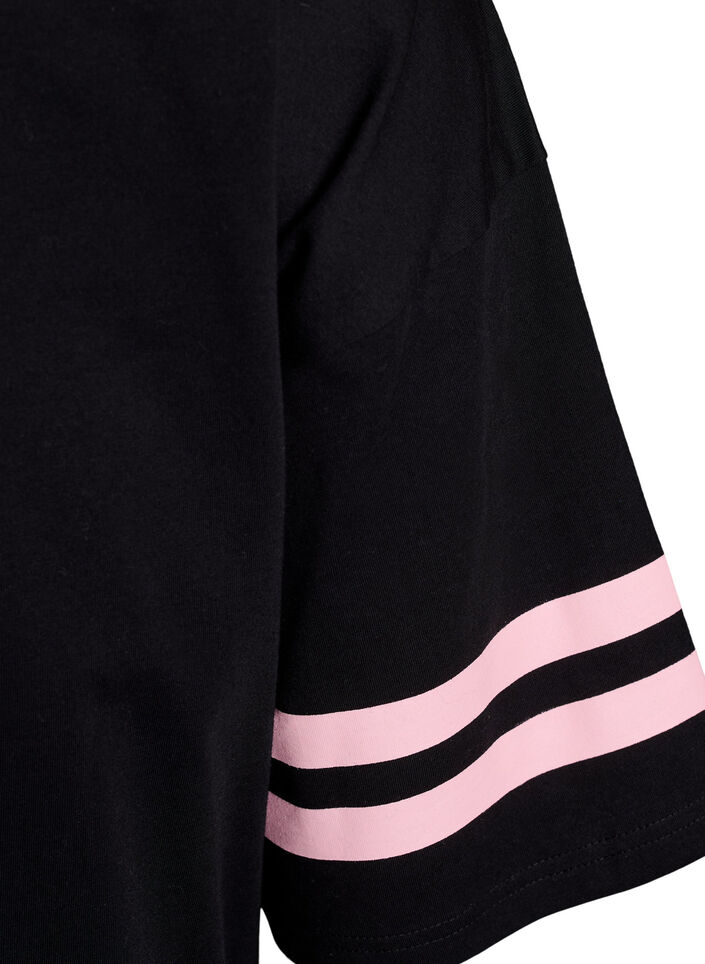 T-shirt collège oversize et sportif, Noir, Packshot image number 3