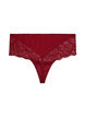 Hipsterstring met hoge taille en kant, Rood, Packshot image number 1