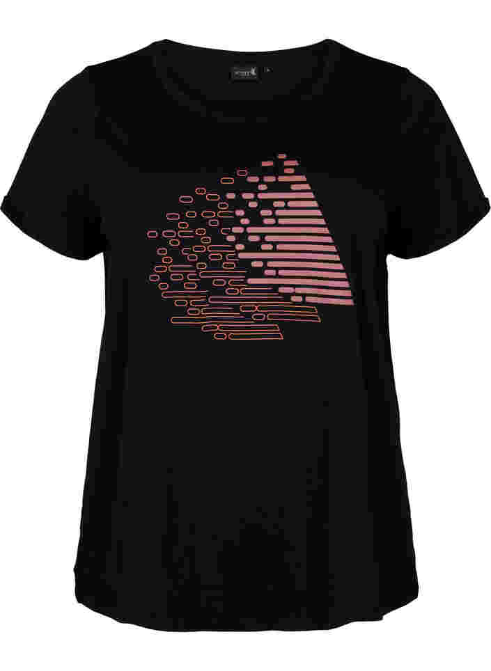 Trainingsshirt met print, Black w. Copper Foil, Packshot image number 0