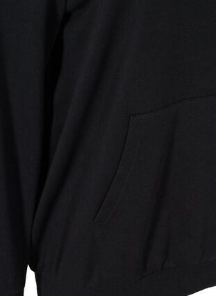 Sweatshirt met capuchon en zak, Black, Packshot image number 3
