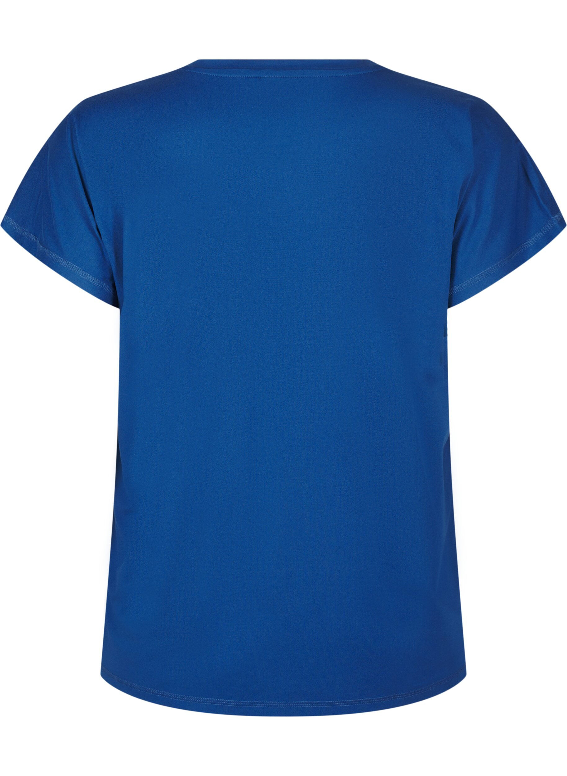 Zizzi T-shirt de sport uni, Bleu, Packshot image number 1