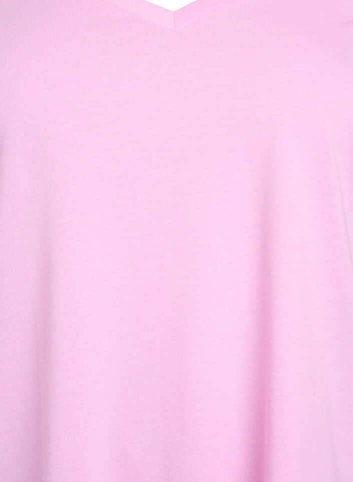 T-shirt met korte mouwen en V-hals, Roze, Packshot image number 2
