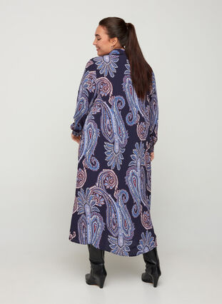 Robe midi en viscose avec une robe paisley, Night Sky AOP, Model image number 1