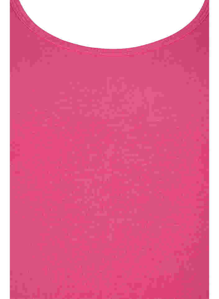 Effen gekleurd basic top in katoen, Hot Pink, Packshot image number 2