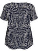 FLASH - Blouse met korte mouwen en print, Off White Blue Leaf, Packshot image number 1