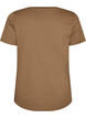 T-shirt en coton avec imprim&eacute; sur le devant et col en V, Marron, Packshot image number 1