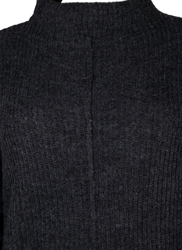 Robe longue oversize en tricot avec fente, Gris anthracite, Packshot image number 2