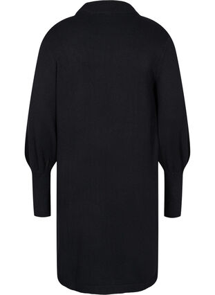 Robe en tricot à col rond et manches longues, Black, Packshot image number 1