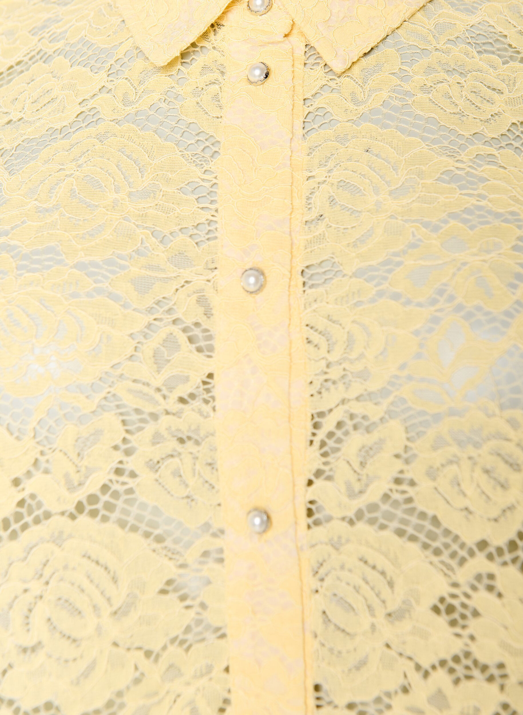 ZizziChemisier en dentelle avec boutons perl&eacute;s, Jaune clair, Packshot image number 2