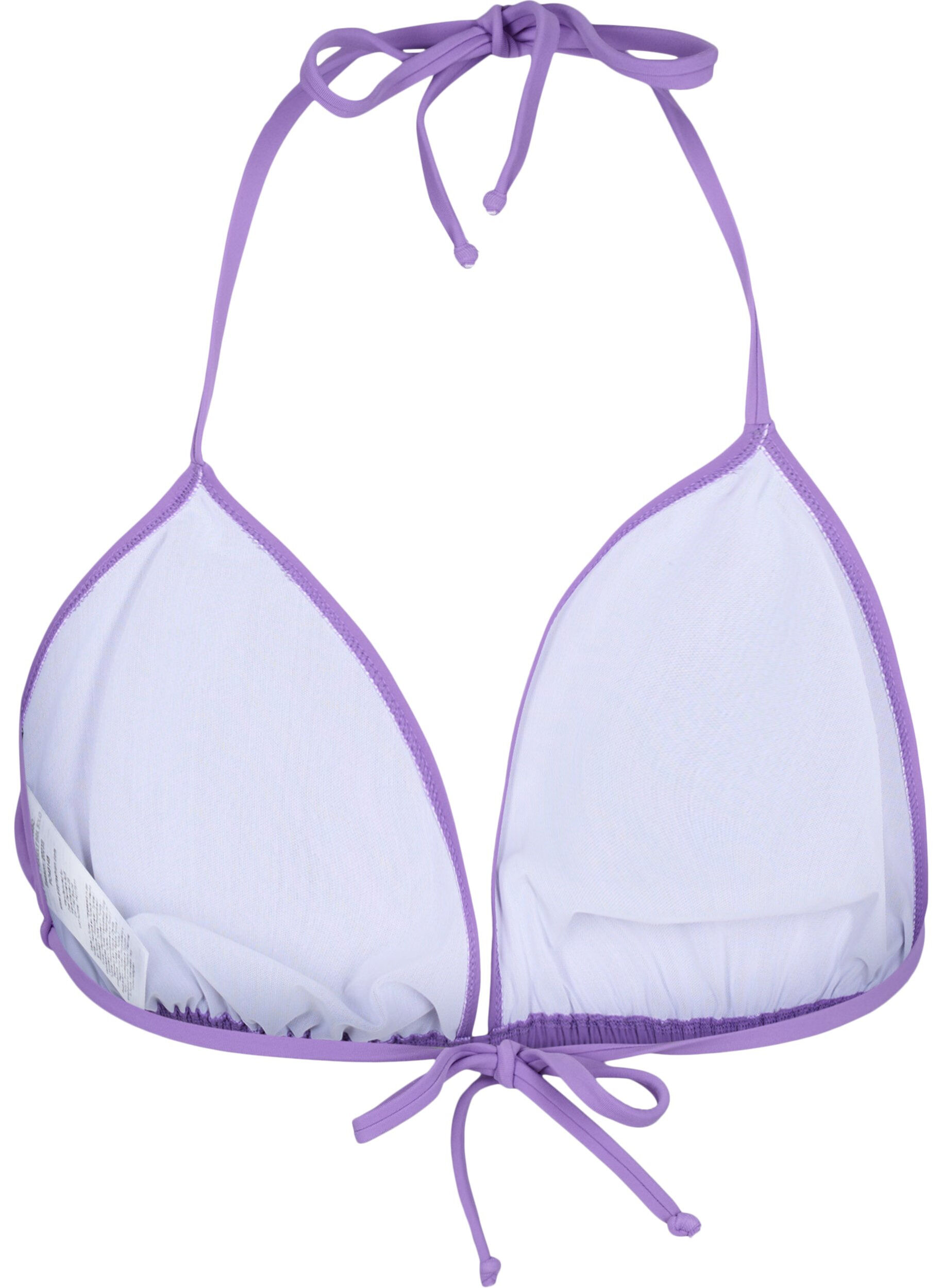 Zizzi Soutien-gorge de bikini triangle uni, Violet, Packshot image number 1