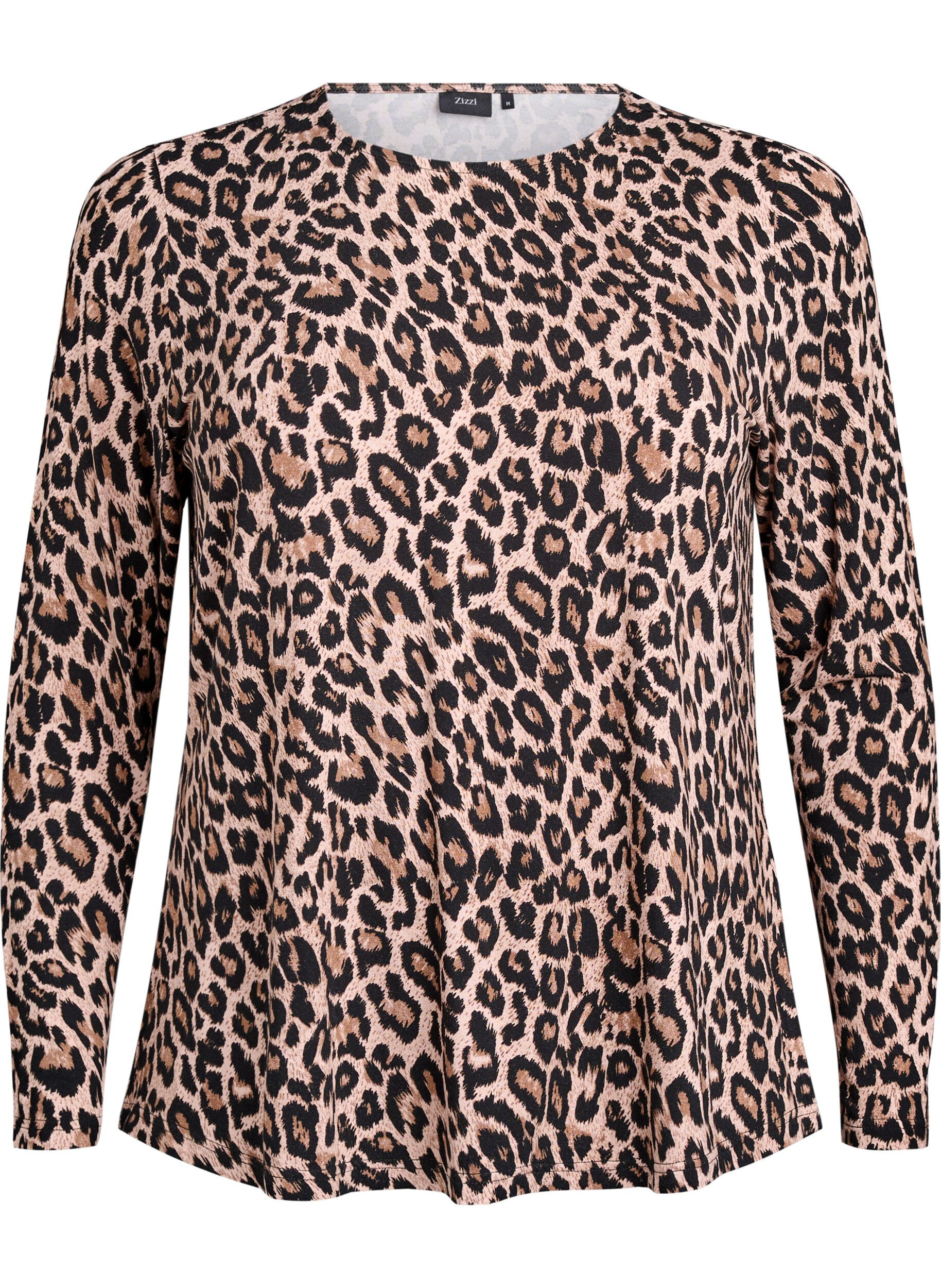 ZizziGestreepte blouse met lange mouwen, Bruin, Packshot image number 0