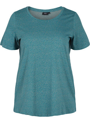 T-shirt imprimé en coton, Balsam Green DOT, Packshot image number 0