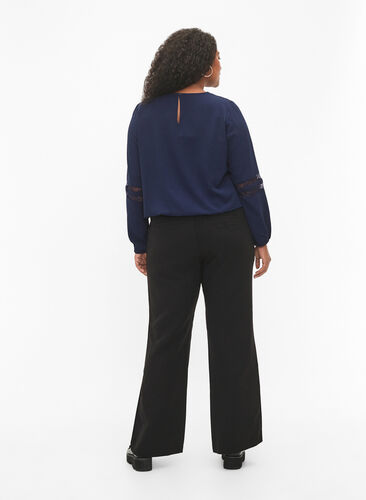 Pantalon bootcut, Black, Model image number 1