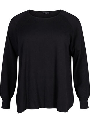 Chemisier en tricot à manches raglan, Black, Packshot image number 0