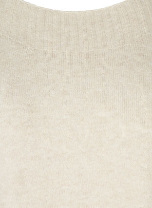 Gebreide trui met pofmouwen, Pumice Stone Mel., Packshot image number 2