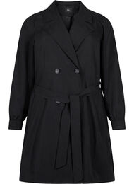 Trench-coat avec ceinture et poches, Black, Packshot
