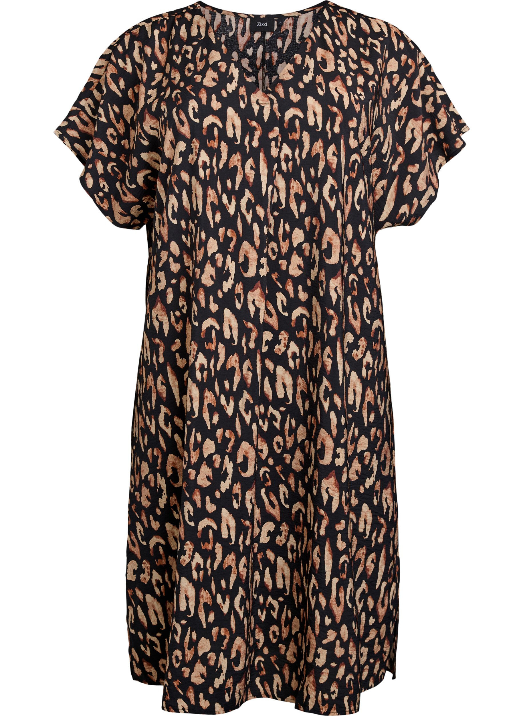 ZizziRobe &agrave; col en V en viscose, Noir, Packshot image number 0