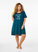 Chemise de nuit &agrave; manches courtes en coton biologique, Vert, Model image number 1
