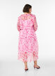 Robe en chiffon fleuri avec volants et manches longues, Rose, Model image number 1
