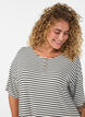 Gestreepte nachtjapon in viscose jersey, Vanille, Model image number 3