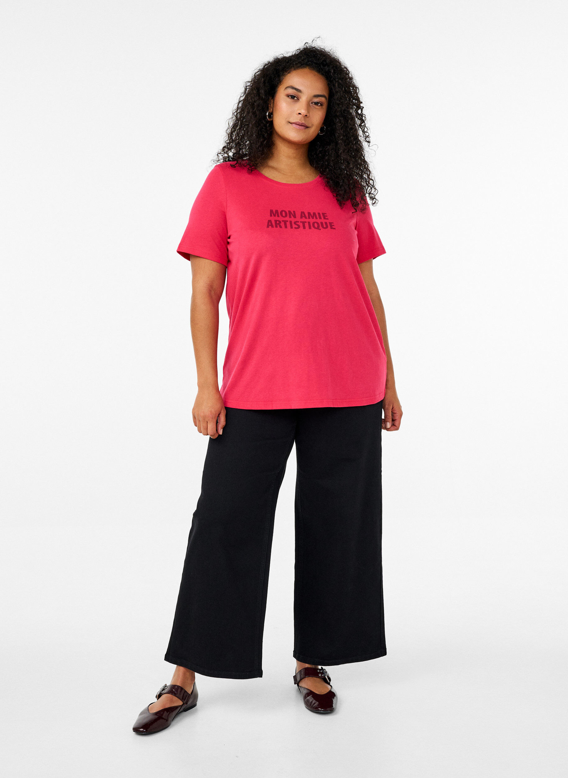 Zizzi FLASH &ndash; T-shirt avec motif, Rose, Model image number 1